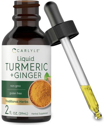 Carlyle Turmeric And Ginger Drops 2 Fl Oz | Supplement With Black Pepper | Vegan, Non-Gmo, Gluten Free