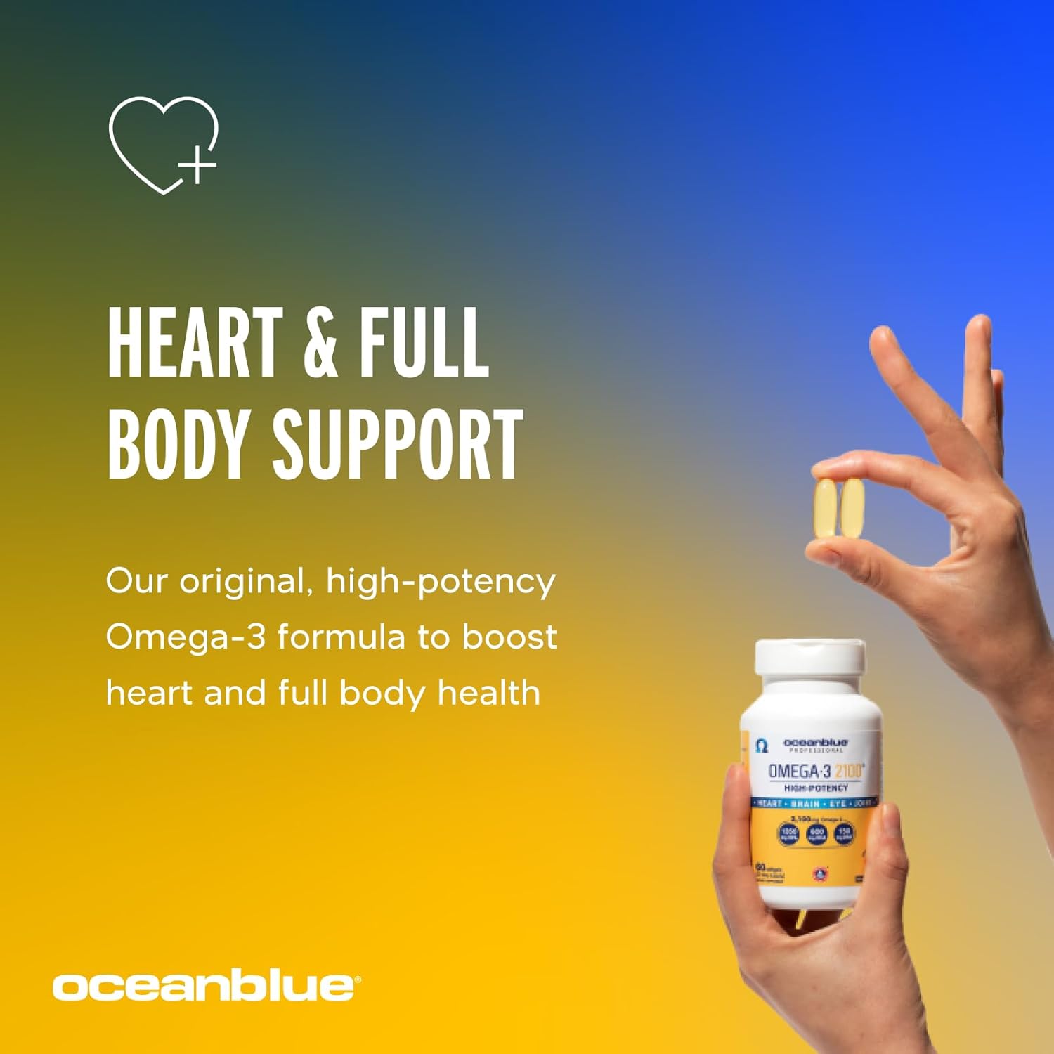 Oceanblue Professional Omega-3 2100 – 180 Ct – Triple Strength Burpless Fish Oil Supplement With High-Potency Epa, Dha, Dpa – Wild-Caught – Orange Flavor (90 Servings) : Health & Household