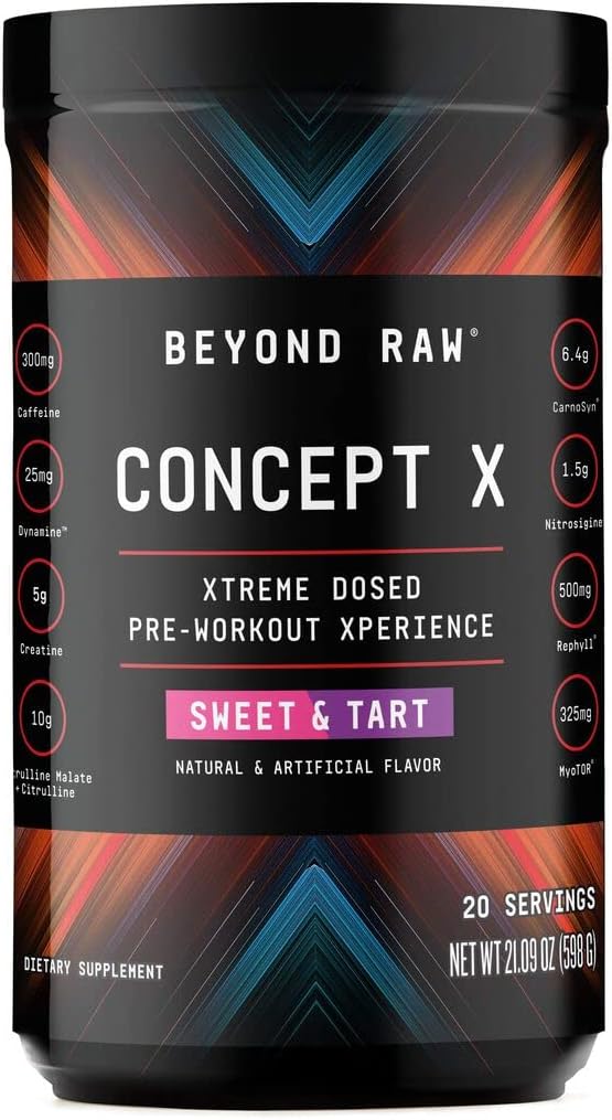 BEYOND RAW Concept X | Clinically Dosed Pre-Workout Powder | Contains