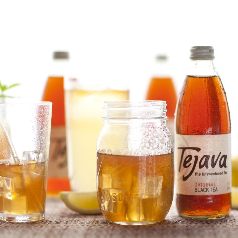 Tejava Original Unsweetened Black Iced Tea, 12 Pack, 1 Liter Glass Bottles, Non-Gmo, Kosher, No Sugar Or Sweeteners, No Calories, No Preservatives, Brewed In Small Batches