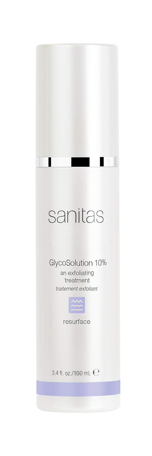 Sanitas Skincare Glycosolution 10%, Active, Exfoliating Treatment, Liquid Exfoliant, Glycolic Acid, 3.4 Ounces