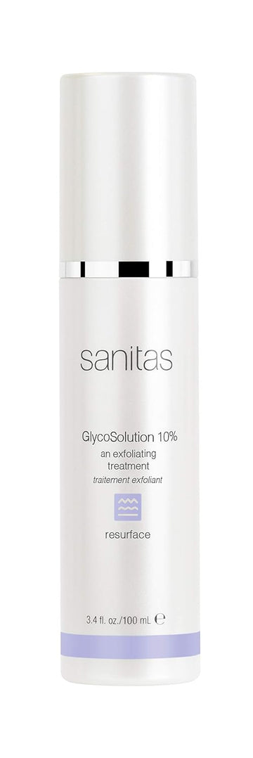 Sanitas Skincare Glycosolution 10%, Active, Exfoliating Treatment, Liquid Exfoliant, Glycolic Acid, 3.4 Ounces