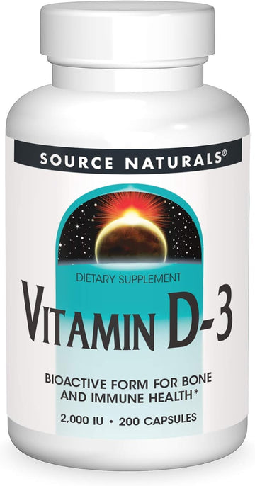 Source Naturals Vitamin D-3 2000 iu Supports Bone & Immune Health - 200 Capsules