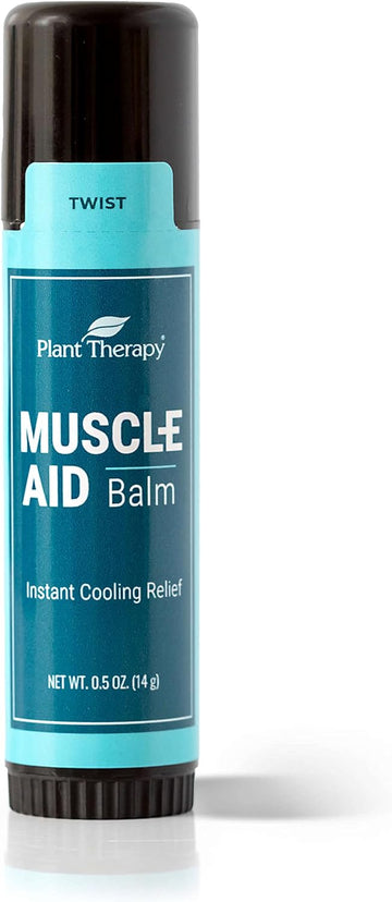 Plant Therapy Muscle Aid Balm .5 oz Soft & Creamy Balm, Cooling Relief