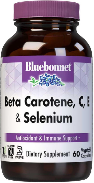 BlueBonnet Beta Carotene C and E Plus Selenium Vegetarian Capsules, 60
