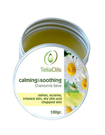 Teliaoils Pure Chamomile Salve - Natural, wild Chamomile Moisturizing Balm For Dry, Itchy Skin- Herbal Hands, Body & Face Ointment– Baby Diaper Rash Relief– Soothes & Calms Chapped Skin (100 ml) : Baby