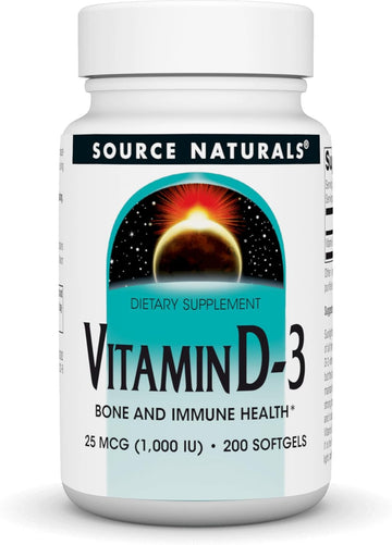 Source Naturals Vitamin D-3 1000 Iu Supports Bone & Immune Health* - 200 Softgels