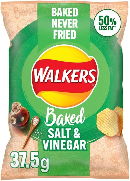 Walkers Baked Salt & Vinegar Snacks Crisps 32 X 37.5G