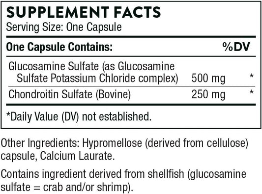 Thorne Glucosamine & Chondroitin - Support To Maintain Healthy Joint Function And Mobility - 90 Capsules