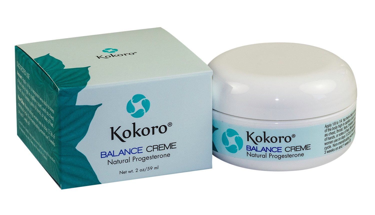 Kokoro Balance Creme For Women, Bioidentical Natural Progesterone Cream For Menopause Support, 2Oz Jar, Paraben-Free, No Phytoestrogens, Recommended By Dr. Lee Since 1996, Vegan And Peta Formulation