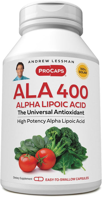 Andrew Lessman Alpha Lipoic Acid Ala 400Mg - 120 Capsules - The Universal Anti-Oxidant, Ultra-High Potency, No Additives