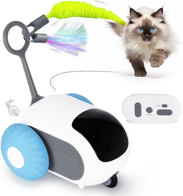 INFINIBYTE Cat Interactive Toy for Indoor Cats - Remote Control Cat Automatic Moving Toy with 2-Speed Adjustment, Smart Cat Car Toy,Boredom Busters for Cats Fun 2.0 Toy