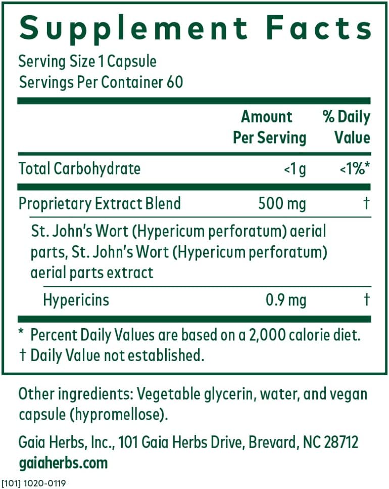 Gaia Herbs St. John's Wort, 60 Liq-Filled Capsules, Professional Solutions