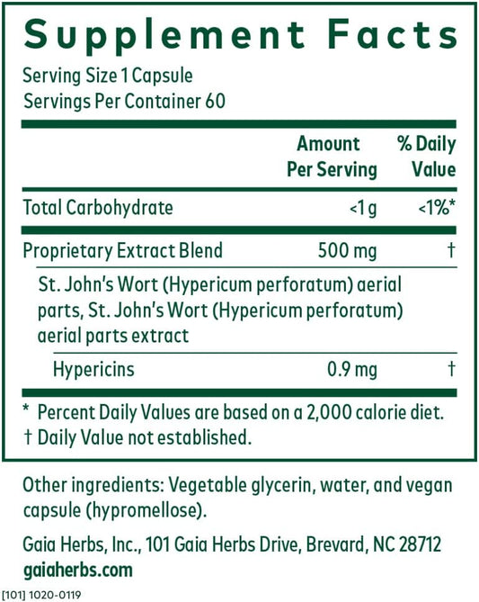 St. John's Wort, 60 Liquid-Filled Capsules, Gaia Herbs Professional Solutions