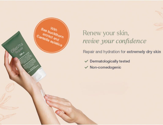 Oliovita Repair 100Ml | Repairing Moisturizing Body Balm | Extremely Dry Or Cracked Skin | Sea Buckthorn, Centella Asiatica, Mallow, Argan And Sesame Oil, Hyaluronic Acid And Soothing Peptides
