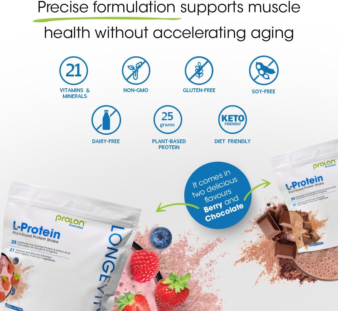 Buy Prolon Longevity Plant Based Protein Powder | Muscle Synthesis & Repair, Healthy Aging, Boost Performance | Vitamins, Gluten Free, Amino Acids, Antioxidants | 25G Of Protein | Chocolate, 12 Packets On  Free Shipping On Qualified Orders