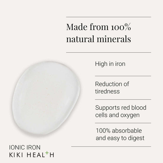 Kiki Health - Ionic Iron Liquid High Concentration Drops - 5Mg Iron Per Serving - 100% Natural Minerals For Optimal Mineral Balance - 50 Millilitres