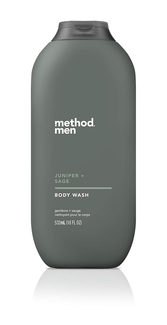 Method Men Body Wash, Juniper + Sage, Paraben and Phthalate Free, 18 FL Oz (Pack of 6)