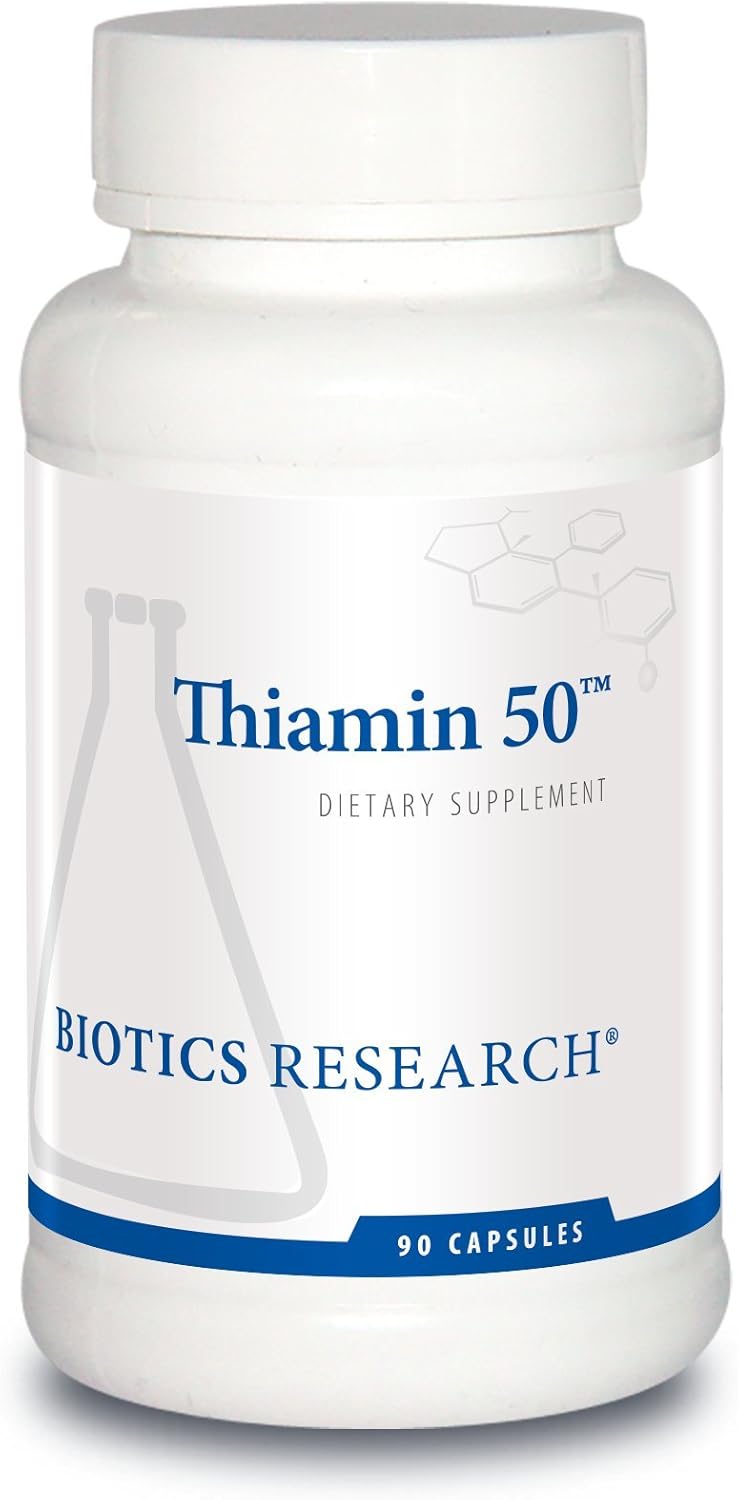 Biotics Research Thiamin 50™ – High Potency Vitamin B1, 50 Mg, Energy Production, Metabolic Support, Cardiovascular Health, Brain Health. 90 Capsules