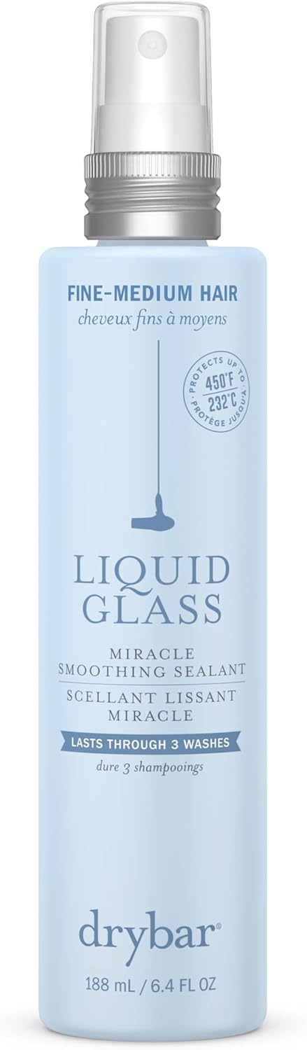 Drybar Liquid Glass Miracle Smoothing Sealant | Long-Lasting Frizz Control & Salon-Quality Glossy Finish | Heat-Activated Spray | Lightweight Heat Protectant Up To 232°C