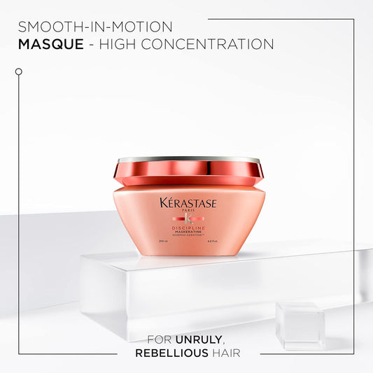 Kérastase Discipline, Restorative Anti-Frizz Hair Mask, For Unruly Hair, With Unique Morpho-Kératine Complex, Masque Maskératine, 200Ml