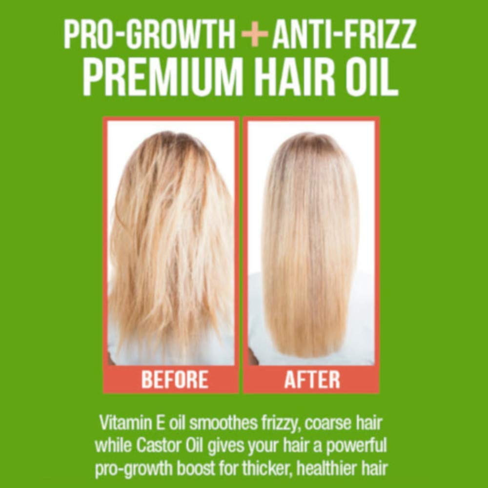 Difeel Premium Castor Plus Vitamin E - Pro-Growth + Anti-Frizz Premium Hair Oil 2.5 oz. : Beauty & Personal Care