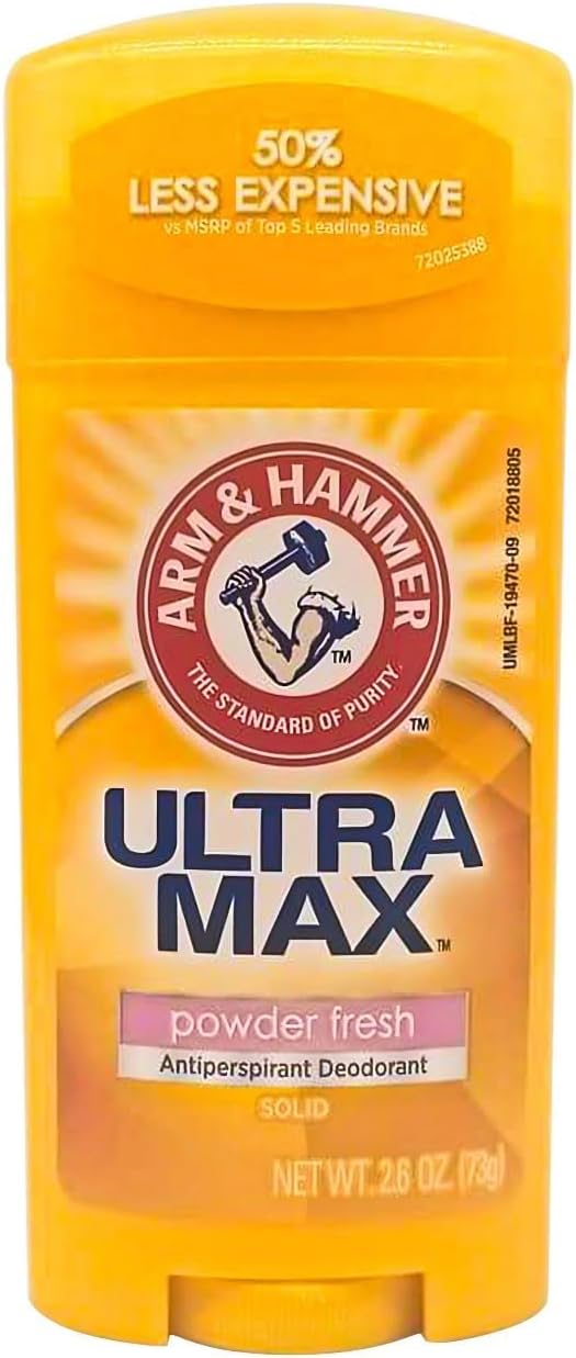 Arm And Hammer Ultramax Deodorant Antiperspirant Invisible Solid, Powder Fresh - 2.6 Oz