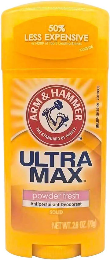 Arm And Hammer Ultramax Deodorant Antiperspirant Invisible Solid, Powder Fresh - 2.6 Oz