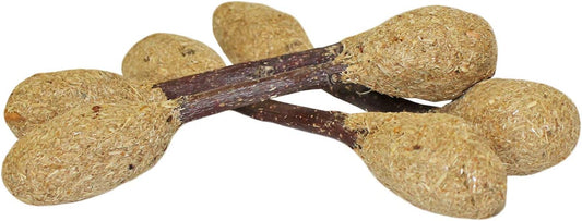 Hay Barbells - Healthy Natural Chew Treat - Oat Hay, Rose Hips, Calendula Flowers, Apple Branches - Rabbits, Guinea Pigs, Chinchillas, Degus, Hamsters, Rats, Squirrels & Other Small Pets