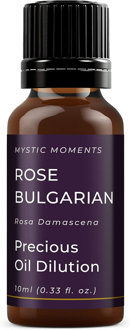 Mystic Moments | Rose Bulgarian Absolute Precious Oil Dilution 10ml 3% Jojoba Blend Perfect for Massage, Skincare, Beauty and Aromatherapy