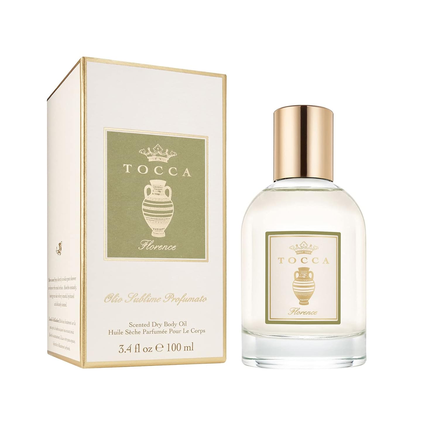 Tocca Florence Scented Dry Body Oil, 3.4 Fl Oz - Olio Sublime Profumato Body Fragrance Featuring Bergamot, Pear & Gardenia
