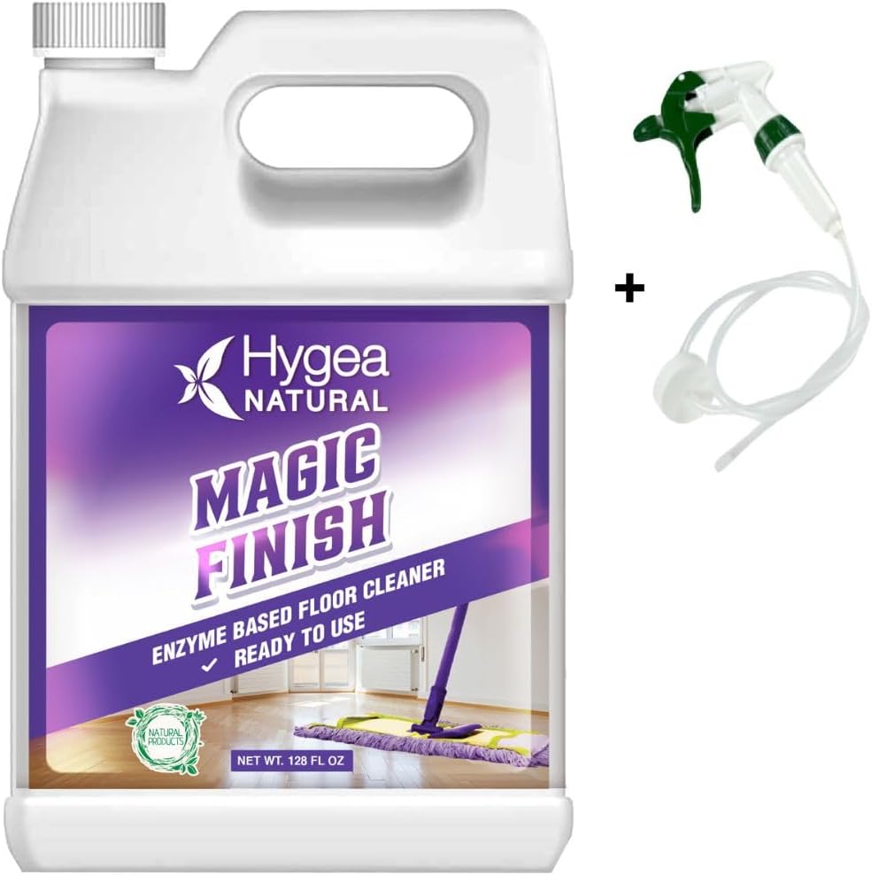 Magic Finish Natural Enzyme-Based No Rinse Floor Cleaner Eats Away Grease Buildup In Tile And Grout- Biodegradable Formula(Gallon Ready To Use)