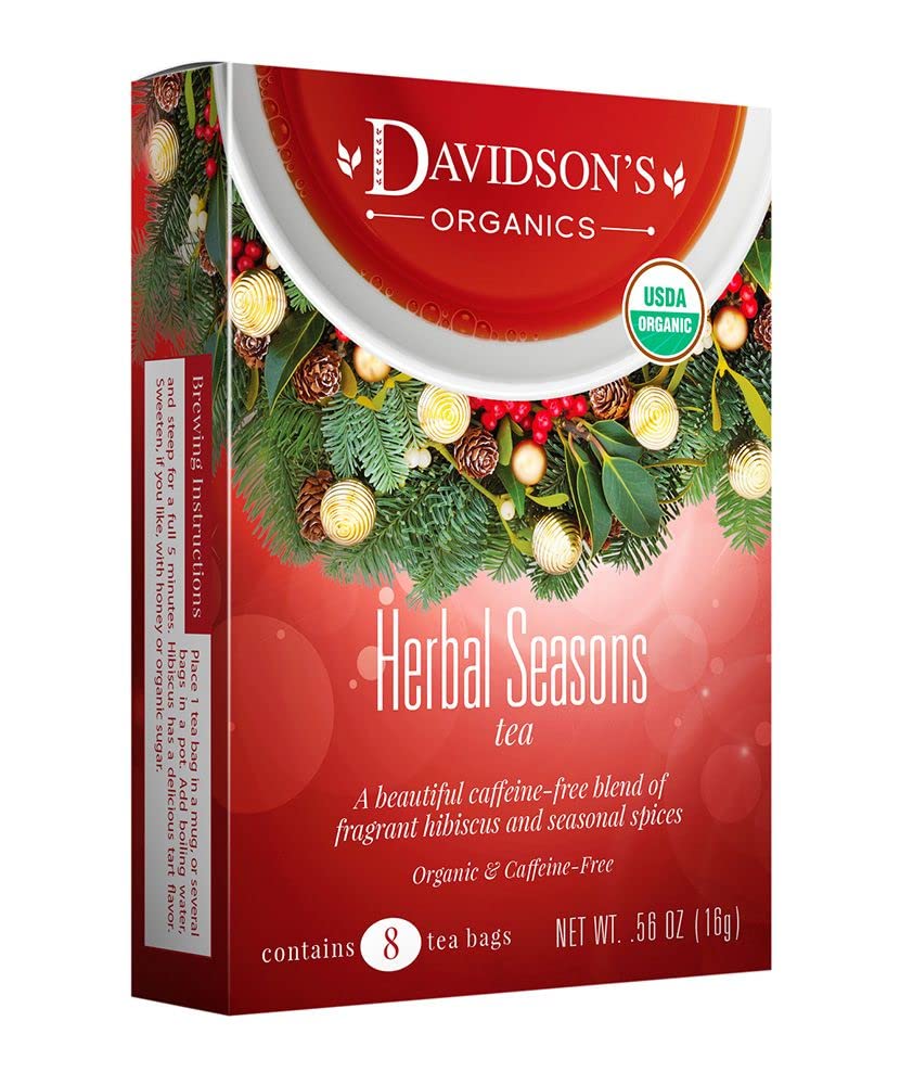 Davidson'S Organics, Herbal Seasons Tea, 8-Count Tea Bags, Pack Of 12