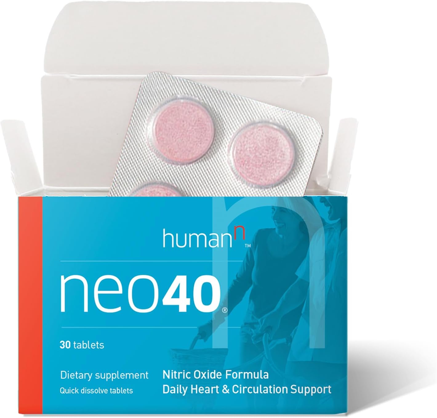 Humann Neo40 Daily Heart & Blood Circulation Supplements To Boost Nitric Oxide - Supports Blood Pressure - From Maker Of Superbeets -Includes 30 Dissolvable Tablets - Tasty Fruity Flavor