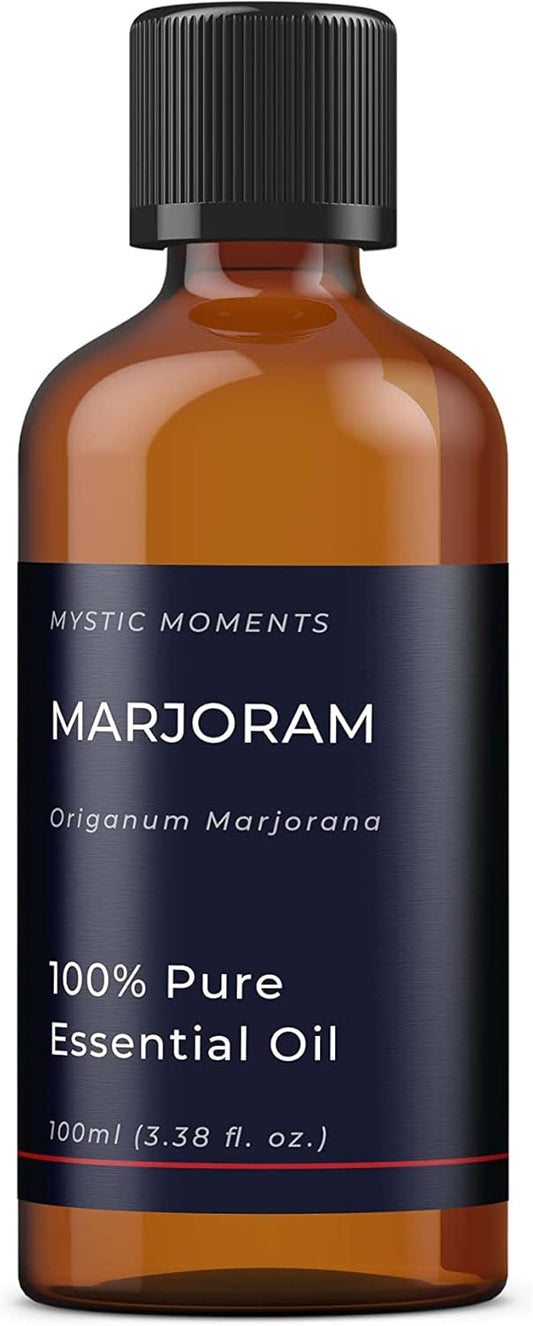 Mystic Moments | Marjoram Essential Oil 100ml - Pure & Natural oil for Diffusers, Aromatherapy & Massage Blends Vegan GMO Free