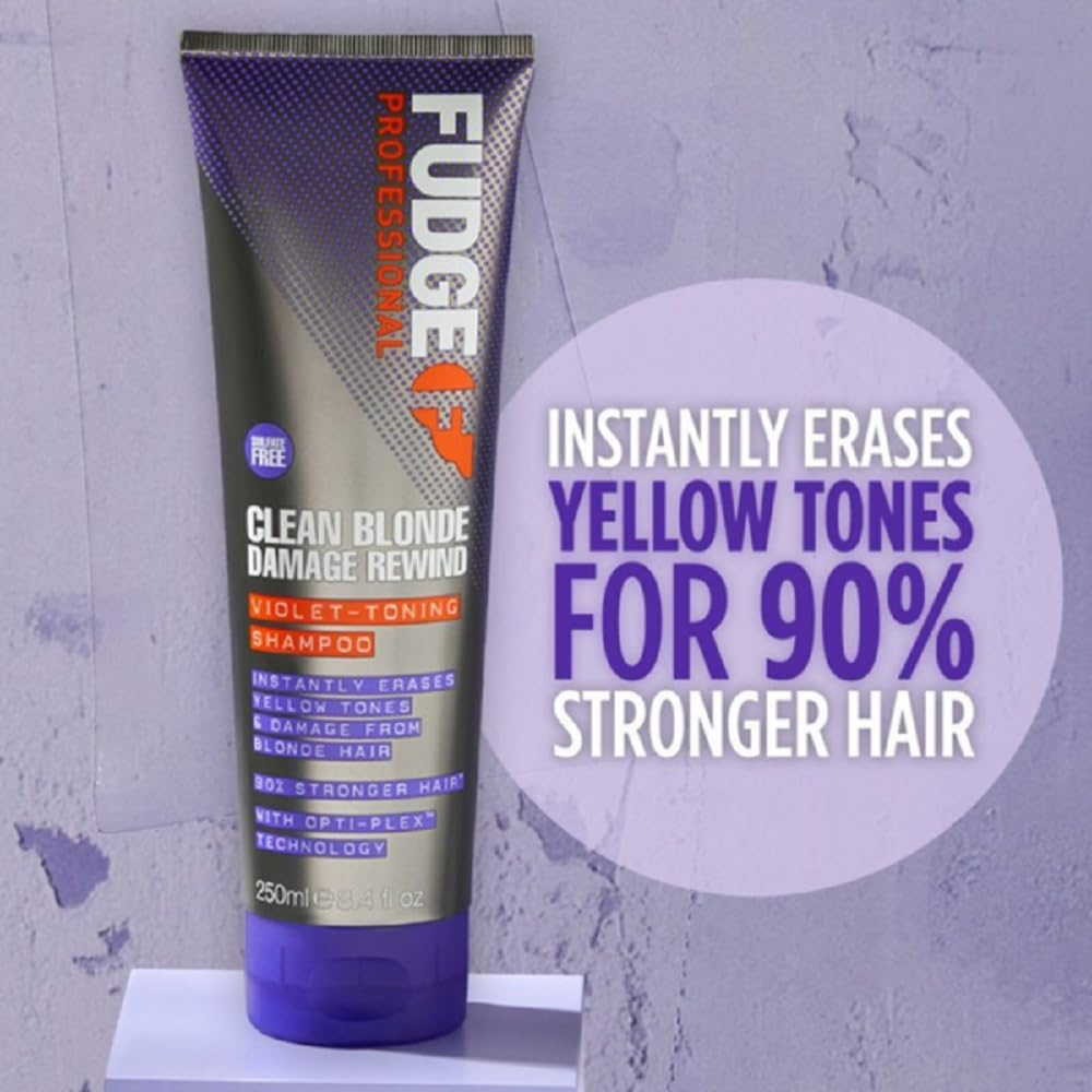 Fudge Professional Clean Blonde Damage Rewind Shampoo, Intense Purple Toning for Blonde hair, Bond Repair Technology, Sulfate Free, 250 ml : Amazon.co.uk: Beauty