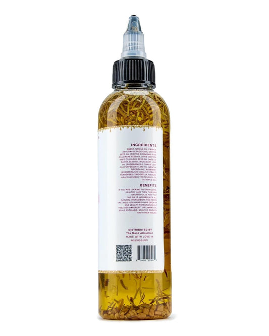 The Mane Attraction Extra Strength Rosemary + Fenugreek Herbal Hair Growth Oil | Infused With Castor Oil For All Hair Types Mini, 2Oz