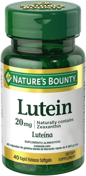 Nature'S Bounty Lutein Pills, Eye Health Supplements And Vitamins, Support Vision Health, 20 Mg, 40 Softgels