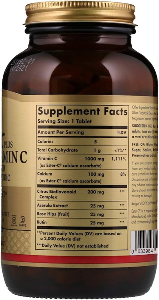 Solgar Ester-C Plus 1000 Mg Vitamin C Tablets, 180