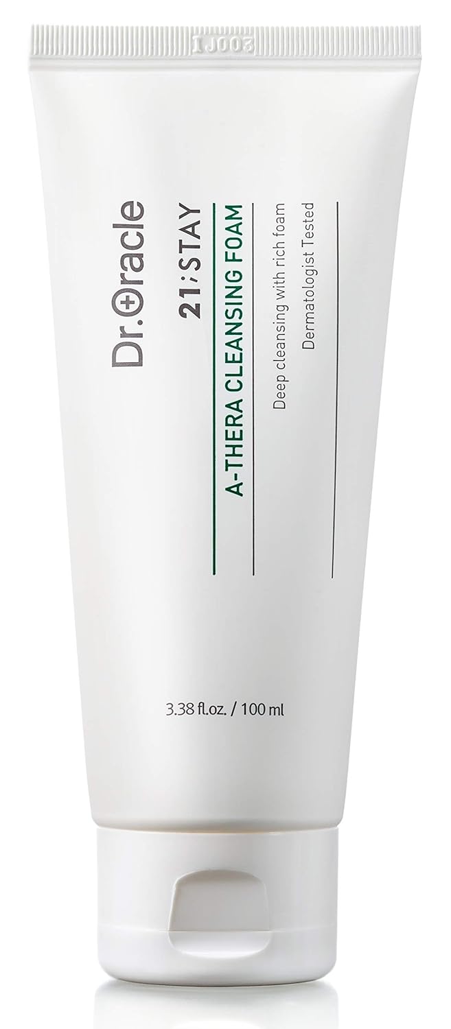 Dr.Oracle 21 Stay A-Thera Cleansing Foam – Tea Tree Oil & Salicylic Acid Cleanser For Hormonal Acne, Pore Deep Cleansing Foam, Korean Skin Care, Dermatologist Tested 3.38 Fl Oz