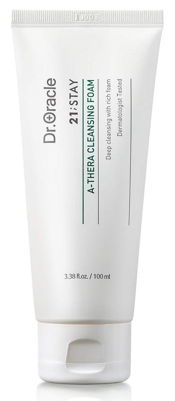 Dr.Oracle 21 Stay A-Thera Cleansing Foam – Tea Tree Oil & Salicylic Acid Cleanser For Hormonal Acne, Pore Deep Cleansing Foam, Korean Skin Care, Dermatologist Tested 3.38 Fl Oz