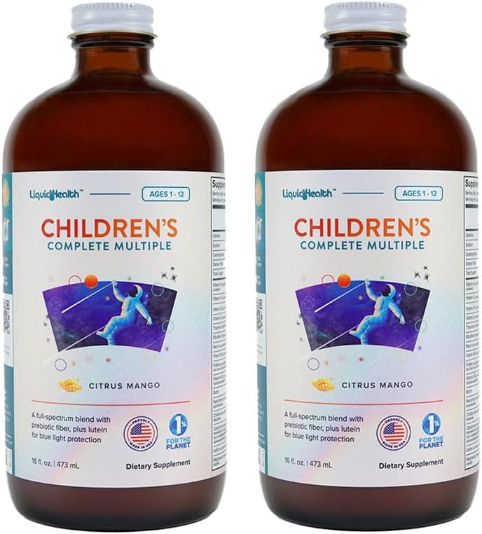 Liquidhealth Children'S Complete Liquid Multivitamin For Kids, Toddlers - Essential Vitamins, Nutrients & Minerals, Immune Support, Gut Health - Great Taste, Vegan, Non Gmo, Sugar-Free (2-Pack)