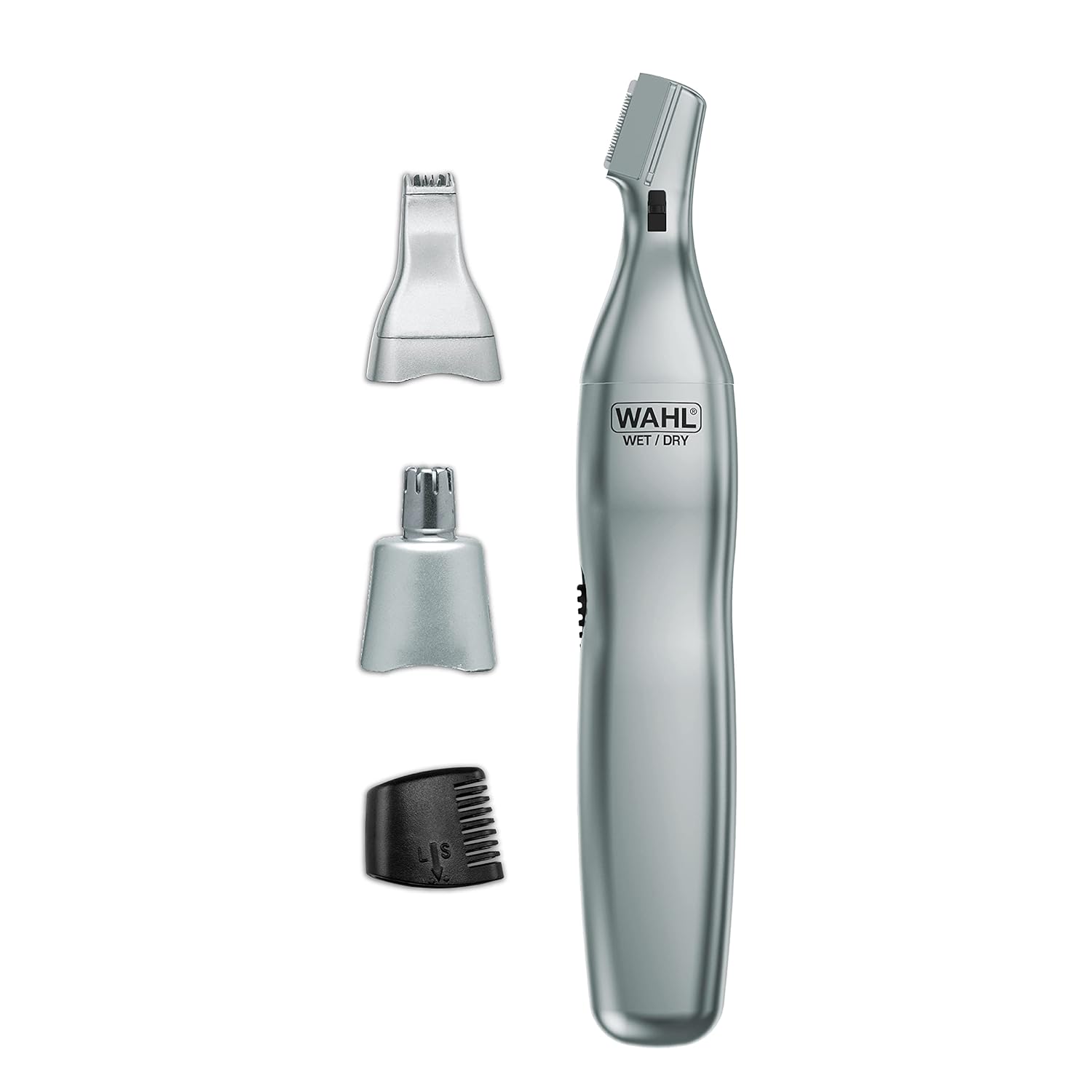 Wahl Men’S Nose Hair Trimmer, For Eyebrows, Neckline, Nose & Ear Hair, Precision Detail Trimming With Interchangeable Heads, Battery Included - Model 5545-400