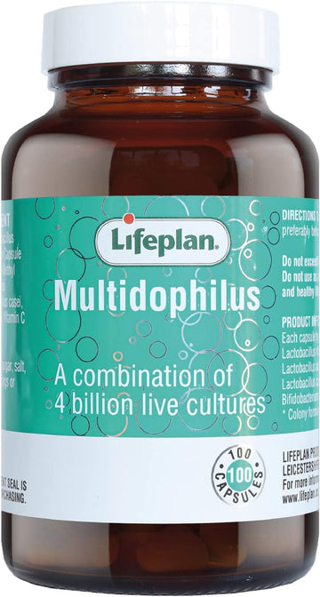 Lifeplan Multidophilus Live Cultures Supplement (100 Capsules) — 4 Billion Cfu Per Capsule For Digestives