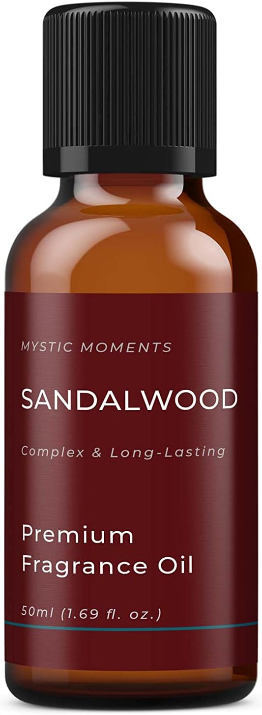 Mystic Moments | Sandalwood Fragrance Oil - 50ml - Perfect for Soaps, Candles, Bath Bombs, Oil Burners, Diffusers and Skin & Hair Care Items