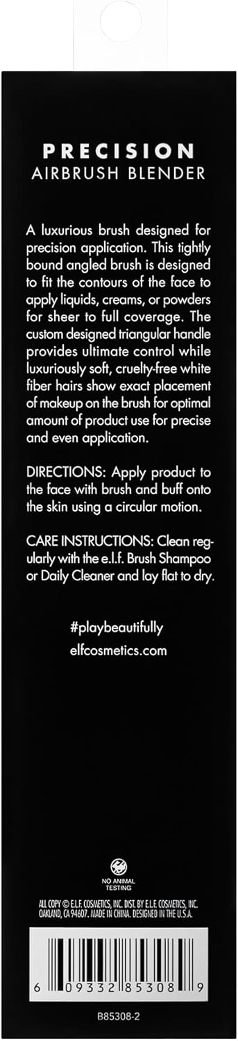 Precision Airbrush Blender Brush, Angled, Soft, Synthetic, Dense, Luxurious, Blends, Contours, Scuplts, Builds Sheer to Full Coverage, Easy To Clean, Wet or Dry Product : Amazon.co.uk: Beauty