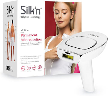 Silk'N Hair Remover For Light And Dark Skin, Permanent Hair Removal, 350,000 Light Pulses, Pulse And Glide, Hpl, Motion, White, Fgp1Pe4001