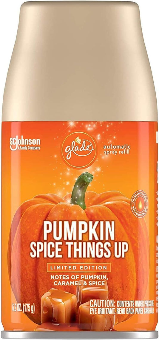 Glade Automatic Spray Air Freshener Refills, 6.2 Ounce Cans (Pumpkin Spice Things Up, 4 Spray Refills)