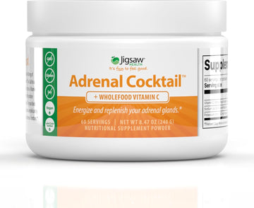 Jigsaw Health Adrenal Cocktail + Wholefood Vitamin C | With Potassium Bicarbonate, Sea Salt, And Acerola Cherry Extract | 360 Capsules 60 Servings