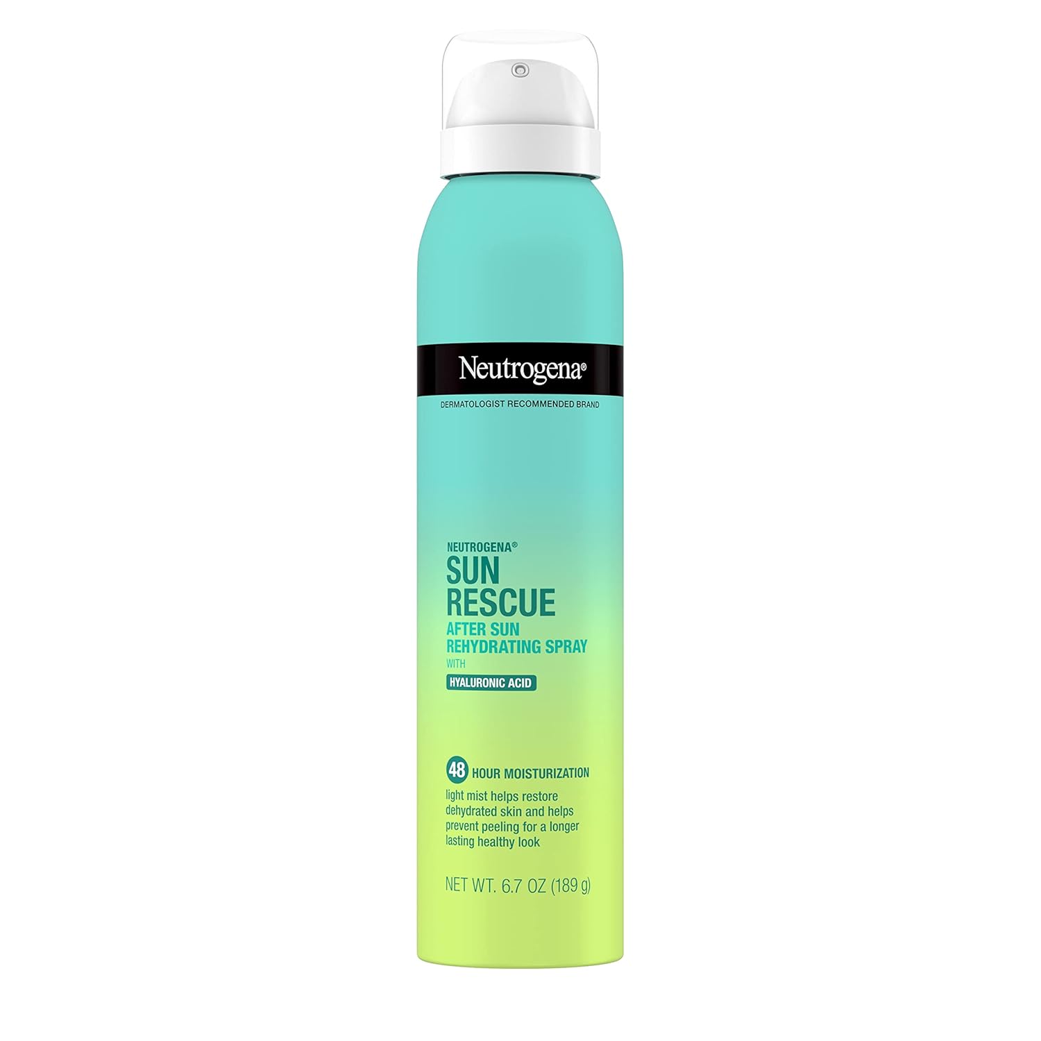 Neutrogena Sun Rescue After Sun Rehydrating Spray With Hyaluronic Acid, Vegan And Lightweight 48-Moisturizing Skin And Body Mist, Non-Comedogenic Hydration, 6.7 Oz